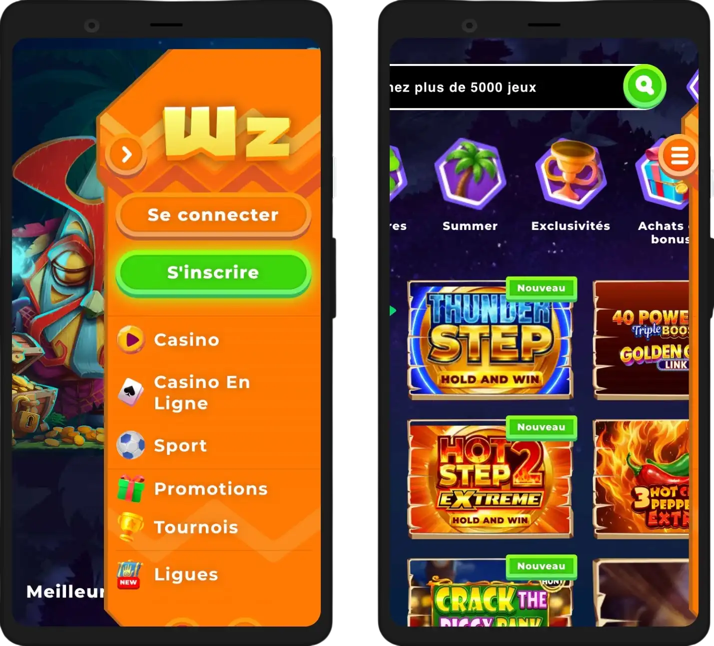 Version mobile du casino wazamba pour smartphone et tablette