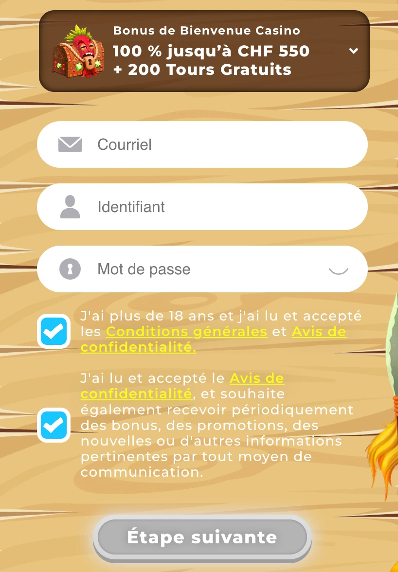 Inscription chez wazamba — 100%, 200 tours gratuits