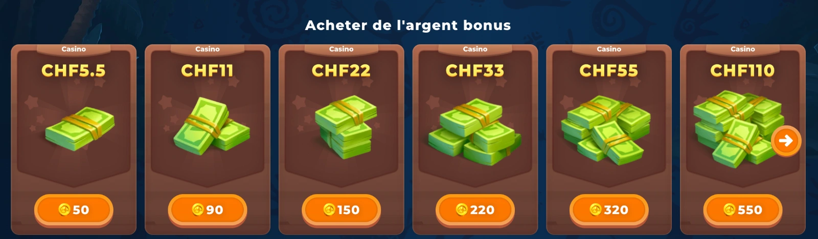Boutique de récompenses du casino wazamba