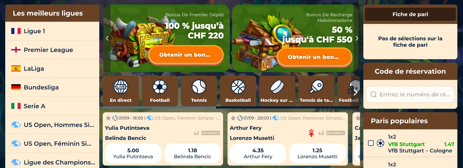 Paris sportifs chez wazamba — 50%, 4 $